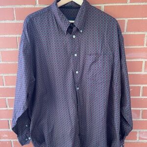Vintagw Men's Patterned Button-Up Shirt